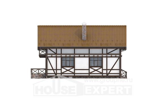 155-002-П Проект двухэтажного дома с мансардным этажом и гаражом, компактный загородный дом из пеноблока, Актобе