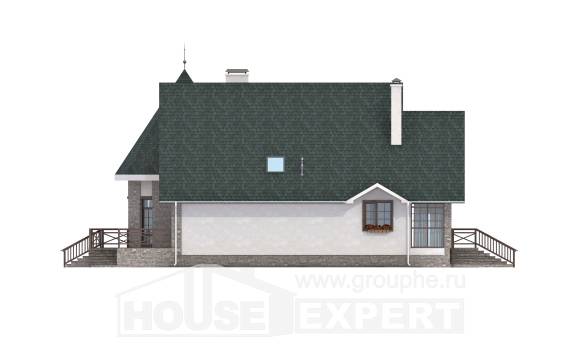 170-003-Л Проект двухэтажного дома с мансардой, бюджетный загородный дом из поризованных блоков, House Expert