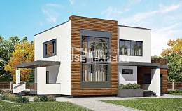 220-003-П Проект двухэтажного дома и гаражом, простой загородный дом из блока Павлодар, House Expert