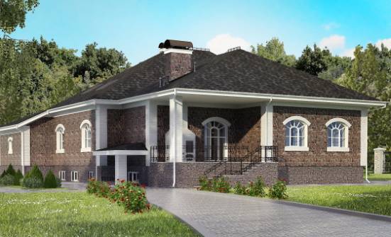 490-001-П Проект трехэтажного дома с мансардой, гараж, современный коттедж из кирпича, Караганда