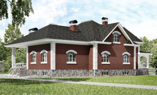 600-001-П Проект трехэтажного дома мансардой, гараж, классический дом из пеноблока, Уральск