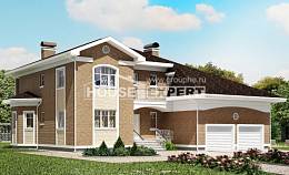 335-002-П Проект двухэтажного дома и гаражом, красивый домик из кирпича, Семей