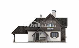 160-002-Л Проект двухэтажного дома с мансардным этажом, гараж, экономичный домик из керамзитобетонных блоков, Шымкент