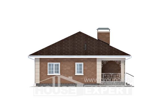 100-001-Л Проект одноэтажного дома, недорогой домик из твинблока Актобе, House Expert