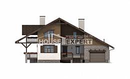 220-005-П Проект двухэтажного дома мансардный этаж и гаражом, красивый загородный дом из кирпича Экибастуз, House Expert
