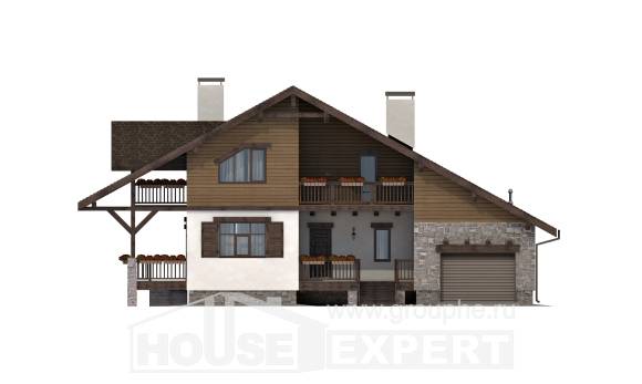 220-005-П Проект двухэтажного дома мансардный этаж и гаражом, красивый загородный дом из кирпича Экибастуз, House Expert