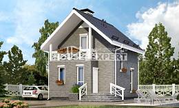 045-001-П Проект двухэтажного дома с мансардным этажом, дешевый коттедж из блока, Петропавловск