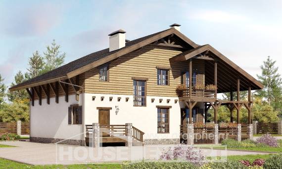 260-001-П Проект двухэтажного дома с мансардой, уютный дом из кирпича Кызылорда, House Expert