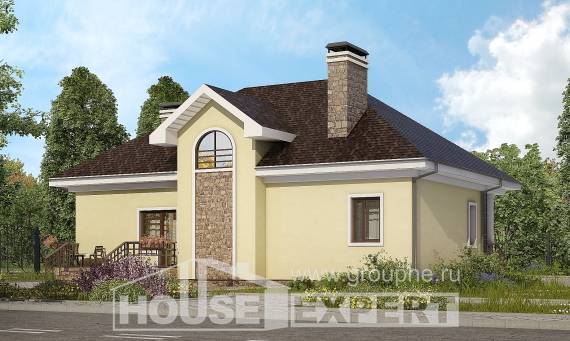 150-008-Л Проект двухэтажного дома с мансардным этажом, классический дом из твинблока Кокшетау, House Expert