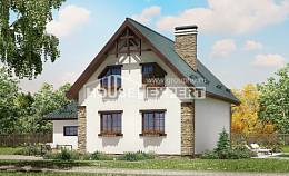 160-005-П Проект двухэтажного дома мансардой, гараж, красивый коттедж из газосиликатных блоков Кызылорда, House Expert