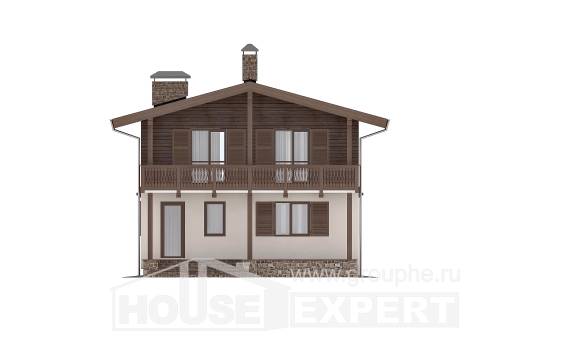 150-016-Л Проект двухэтажного дома мансардой, доступный дом из теплоблока Рудный, House Expert