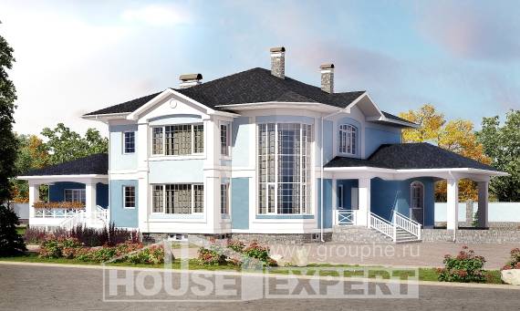 620-001-П Проект трехэтажного дома и гаражом, классический дом из керамзитобетонных блоков Кокшетау, House Expert