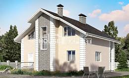 150-002-П Проект двухэтажного дома с мансардой и гаражом, небольшой дом из бризолита, Шымкент