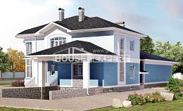 620-001-П Проект трехэтажного дома и гаражом, современный загородный дом из поризованных блоков, Темиртау