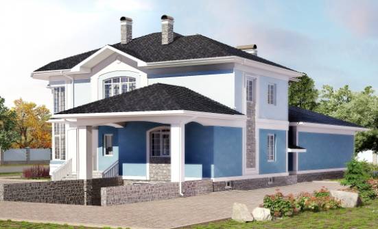620-001-П Проект трехэтажного дома и гаражом, большой загородный дом из газосиликатных блоков Актобе | Проекты домов от House Expert