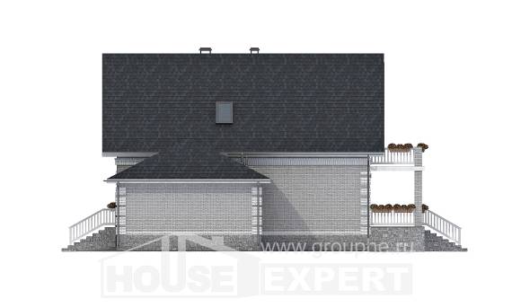 200-009-П Проект трехэтажного дома мансардный этаж, гараж, классический загородный дом из газобетона, Тараз