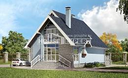 170-003-П Проект двухэтажного дома с мансардой, уютный загородный дом из твинблока, Усть-Каменогорск
