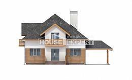 155-004-П Проект двухэтажного дома мансардный этаж, гараж, классический дом из бризолита, Павлодар