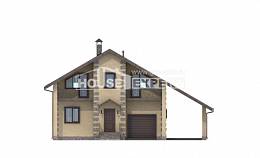 150-003-П Проект двухэтажного дома и гаражом, небольшой коттедж из газосиликатных блоков, Талдыкорган