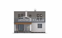 120-004-П Проект двухэтажного дома мансардный этаж, экономичный коттедж из бризолита Петропавловск, House Expert