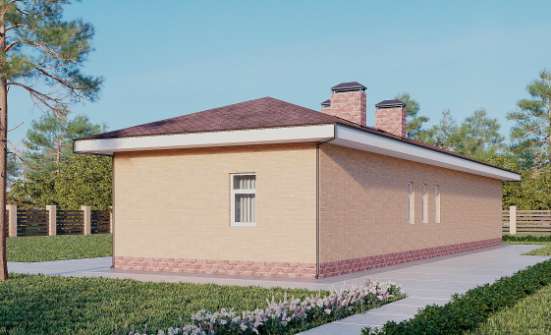 110-006-Л Проект бани из керамзитобетонных блоков Кызылорда | Проекты одноэтажных домов от House Expert