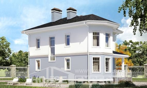 120-001-П Проект двухэтажного дома, классический загородный дом из твинблока Темиртау, House Expert