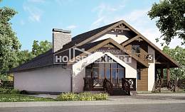 265-001-П Проект двухэтажного дома мансардой, гараж, классический домик из газобетона, Костанай