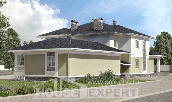 620-001-Л Проект трехэтажного дома, гараж, классический дом из бризолита, Костанай