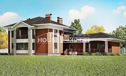 400-002-Л Проект двухэтажного дома и гаражом, большой коттедж из кирпича, Жанаозен