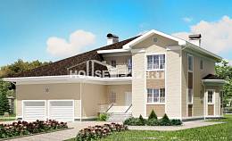 335-001-Л Проект двухэтажного дома и гаражом, классический коттедж из кирпича Алма-Ата, House Expert