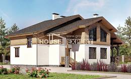 210-006-П Проект двухэтажного дома с мансардой, красивый дом из кирпича Алма-Ата, House Expert
