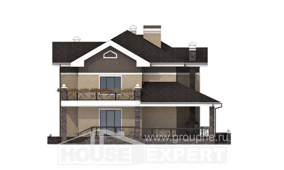 200-006-П Проект двухэтажного дома, простой коттедж из кирпича, Алма-Ата