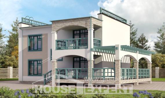 150-010-П Проект двухэтажного дома, красивый дом из кирпича Экибастуз, House Expert