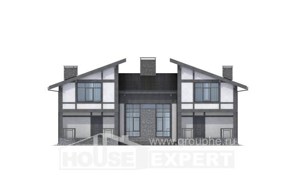 280-002-П Проект двухэтажного дома с мансардой, экономичный загородный дом из кирпича Кокшетау, House Expert