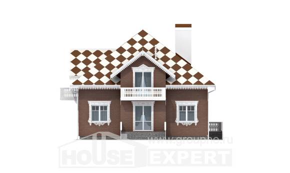 155-003-Л Проект двухэтажного дома, гараж, уютный загородный дом из блока, House Expert