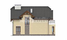255-003-П Проект трехэтажного дома мансардой и гаражом, классический домик из керамзитобетонных блоков Туркестан, House Expert