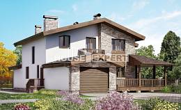 220-001-П Проект двухэтажного дома с мансардой, гараж, классический коттедж из газосиликатных блоков Алма-Ата, House Expert