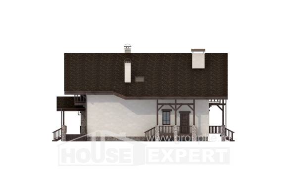 250-003-П Проект двухэтажного дома с мансардой, классический коттедж из газосиликатных блоков, Нур-Султан