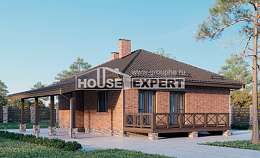 070-006-Л Проект одноэтажного дома, красивый коттедж из твинблока Уральск, House Expert