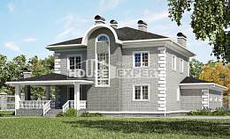 245-004-Л Проект двухэтажного дома и гаражом, средний домик из кирпича Караганда, House Expert