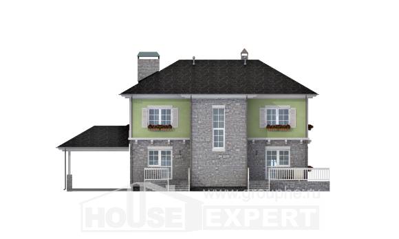 155-006-П Проект двухэтажного дома, гараж, уютный дом из арболита Жанаозен, House Expert