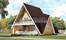 155-008-П Проект двухэтажного дома с мансардой, доступный дом из дерева Рудный, House Expert