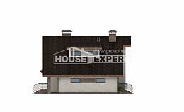 180-008-П Проект двухэтажного дома мансардой и гаражом, уютный домик из бризолита Тараз, House Expert