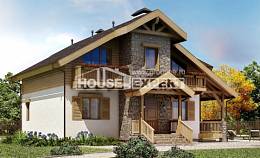150-004-П Проект двухэтажного дома с мансардой, скромный дом из арболита, House Expert