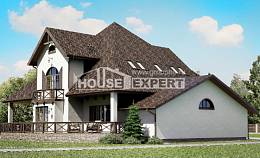350-001-Л Проект двухэтажного дома с мансардой и гаражом, классический загородный дом из бризолита Петропавловск, House Expert