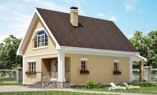 130-004-П Проект двухэтажного дома с мансардным этажом, скромный домик из бризолита Караганда | Проекты домов от House Expert