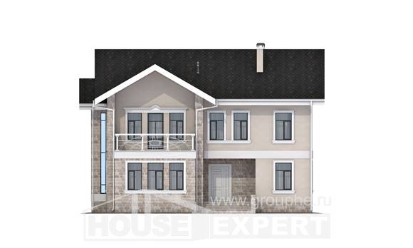 170-008-Л Проект двухэтажного дома, скромный загородный дом из керамзитобетонных блоков, Экибастуз