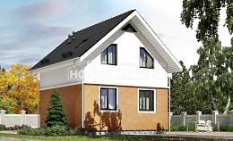 070-001-Л Проект двухэтажного дома с мансардой, маленький загородный дом из бризолита, House Expert
