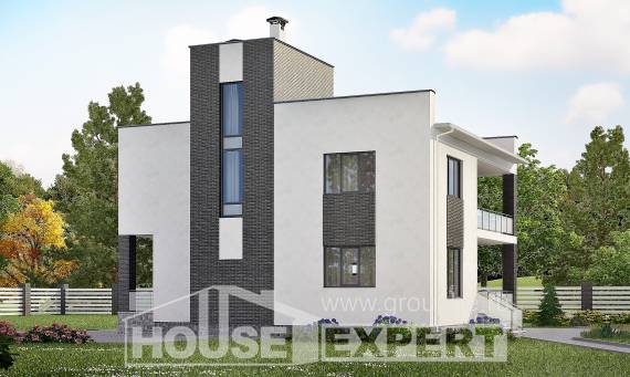 225-001-П Проект двухэтажного дома, средний загородный дом из твинблока Талдыкорган, House Expert