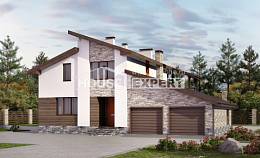 240-004-П Проект двухэтажного дома с мансардным этажом, гараж, простой загородный дом из блока Павлодар, House Expert